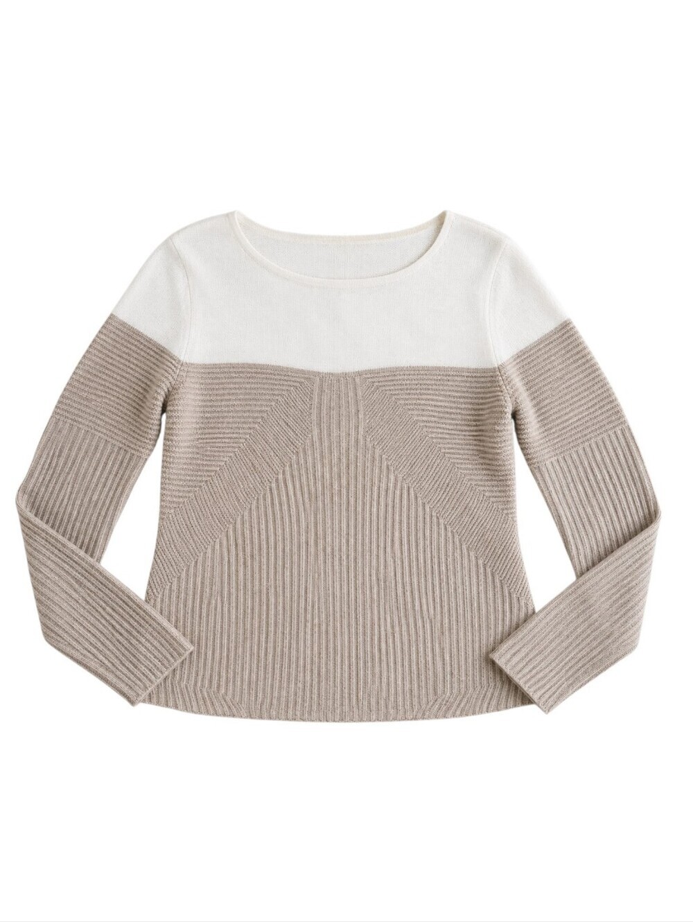 St John Women Small Wool Blend Colourblock Boat Neck Sweater Quiet Luxury - Picture 3 of 12
